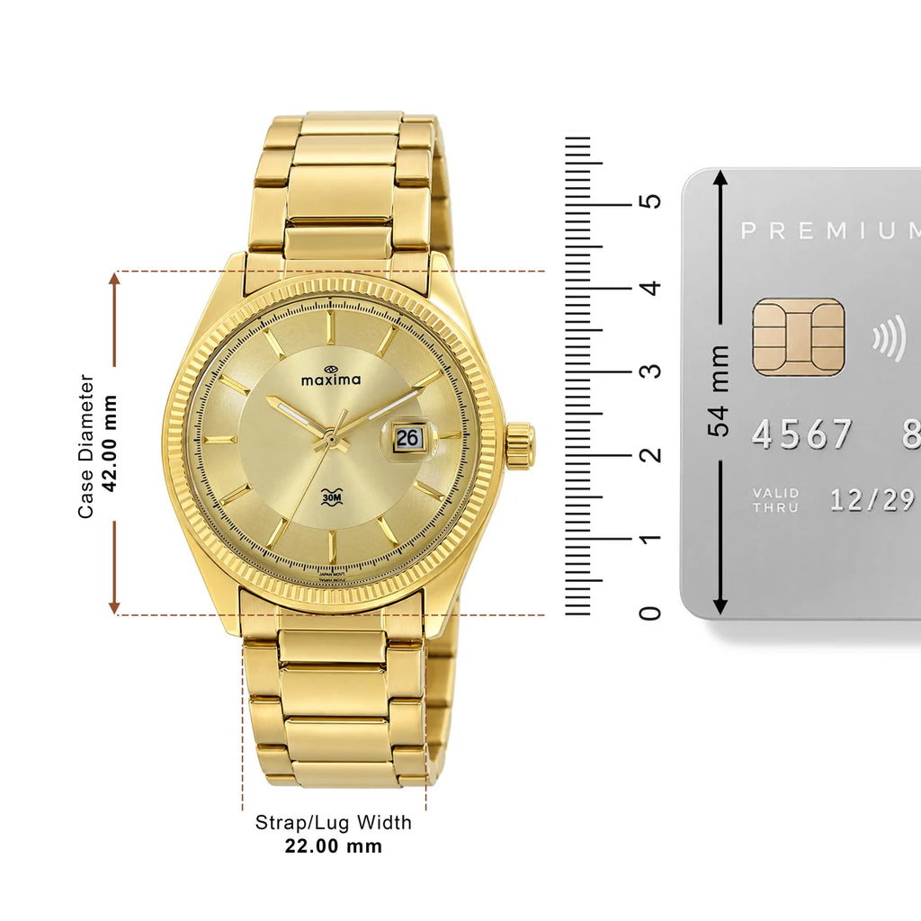 Maxima Apex Gold Dial Stainless Steel Strap Men's Watch 75280CMGL - view 4