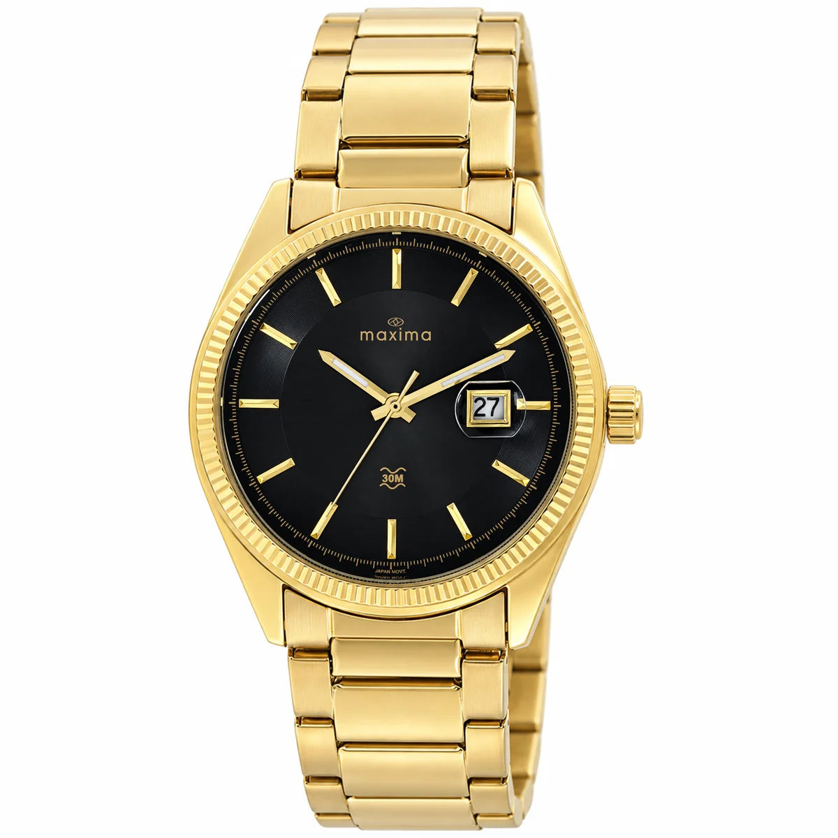 Maxima Apex Black Dial Stainless Steel Strap Men's Watch 75282CMGL - view 1