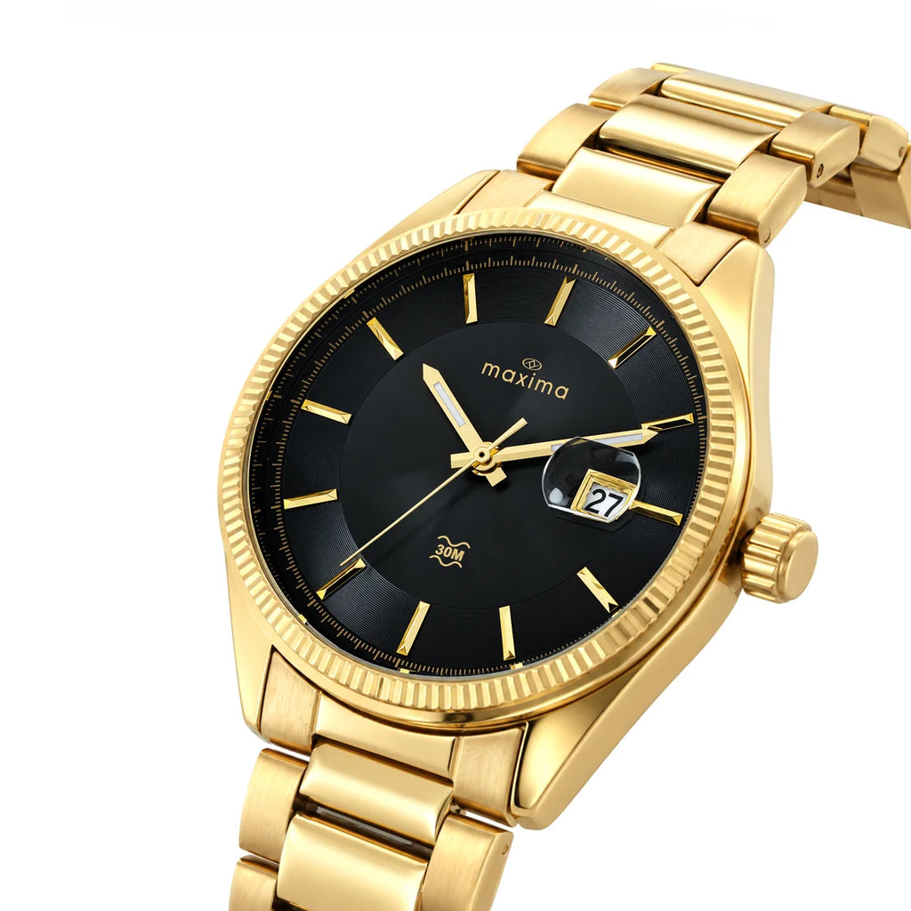 Maxima Apex Black Dial Stainless Steel Strap Men's Watch 75282CMGL - view 2