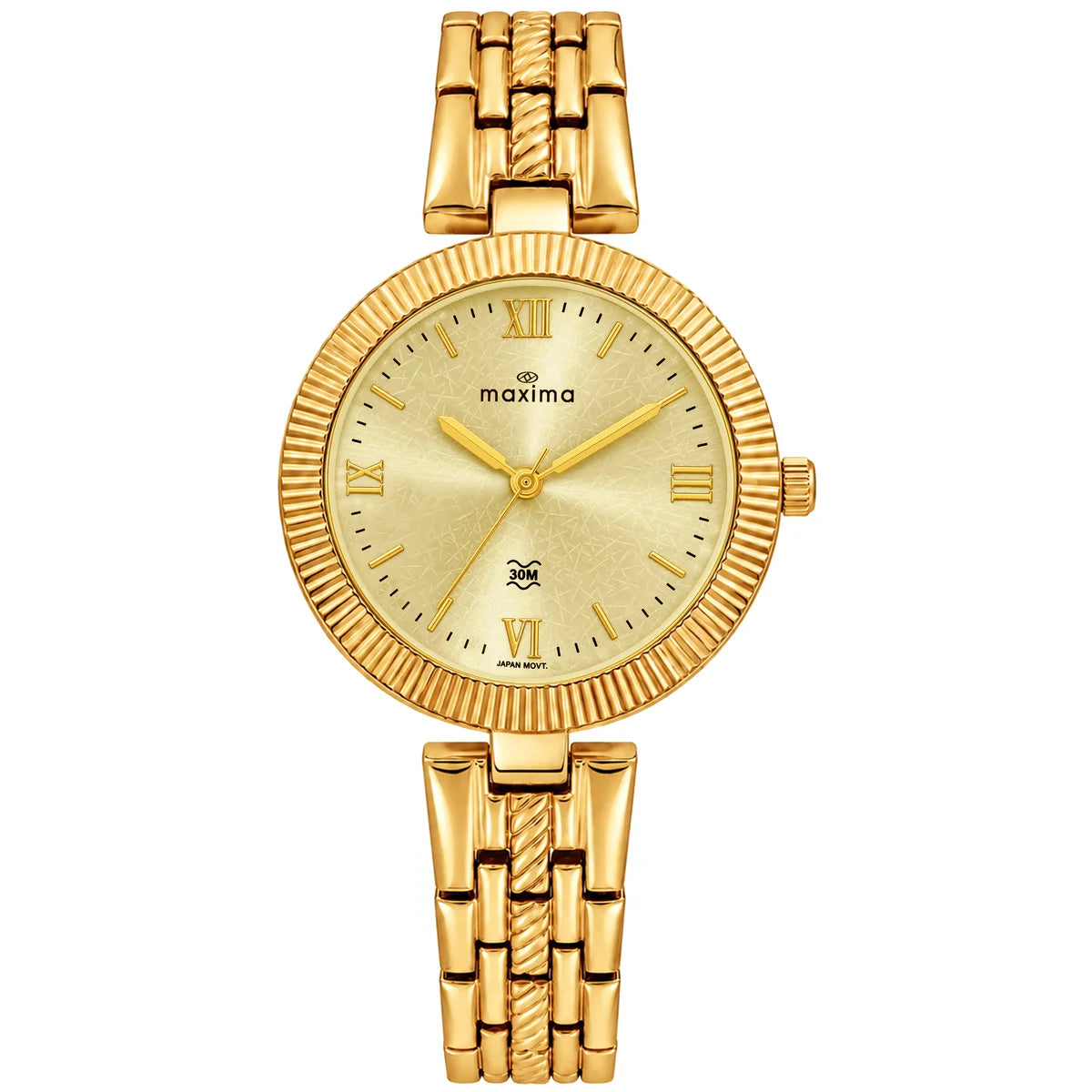 Maxima Gold Gold Dial Brass Strap Women's Watch 75361BMLY - view 1