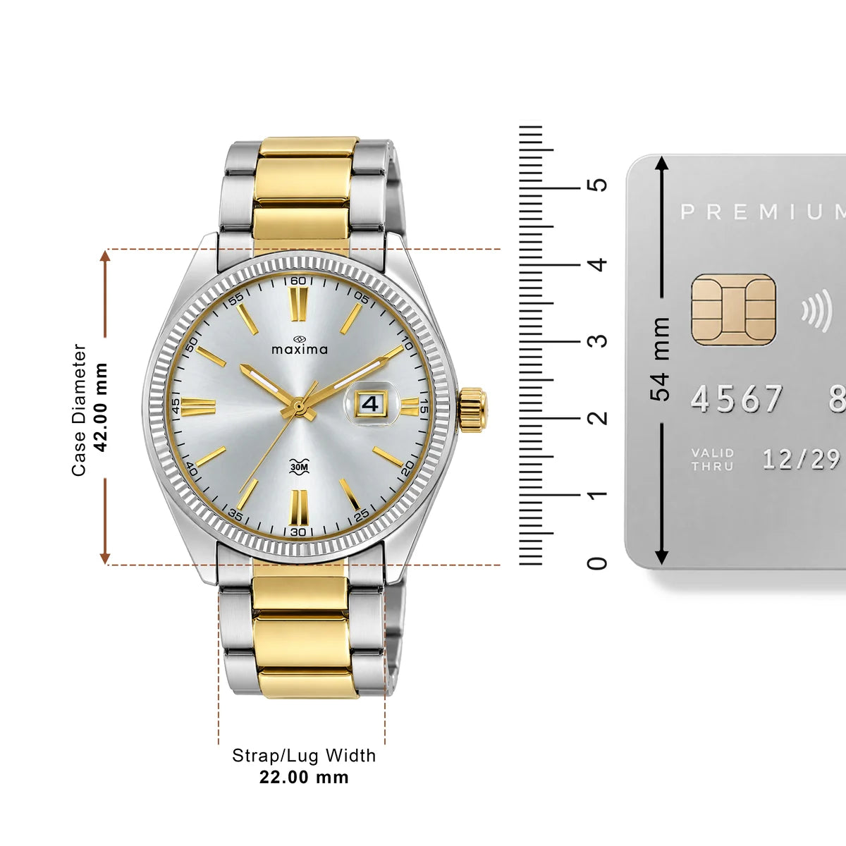 Maxima Apex Silver Dial Two-Tone Stainless Steel Strap Men's Watch 75290CMGT - view 4