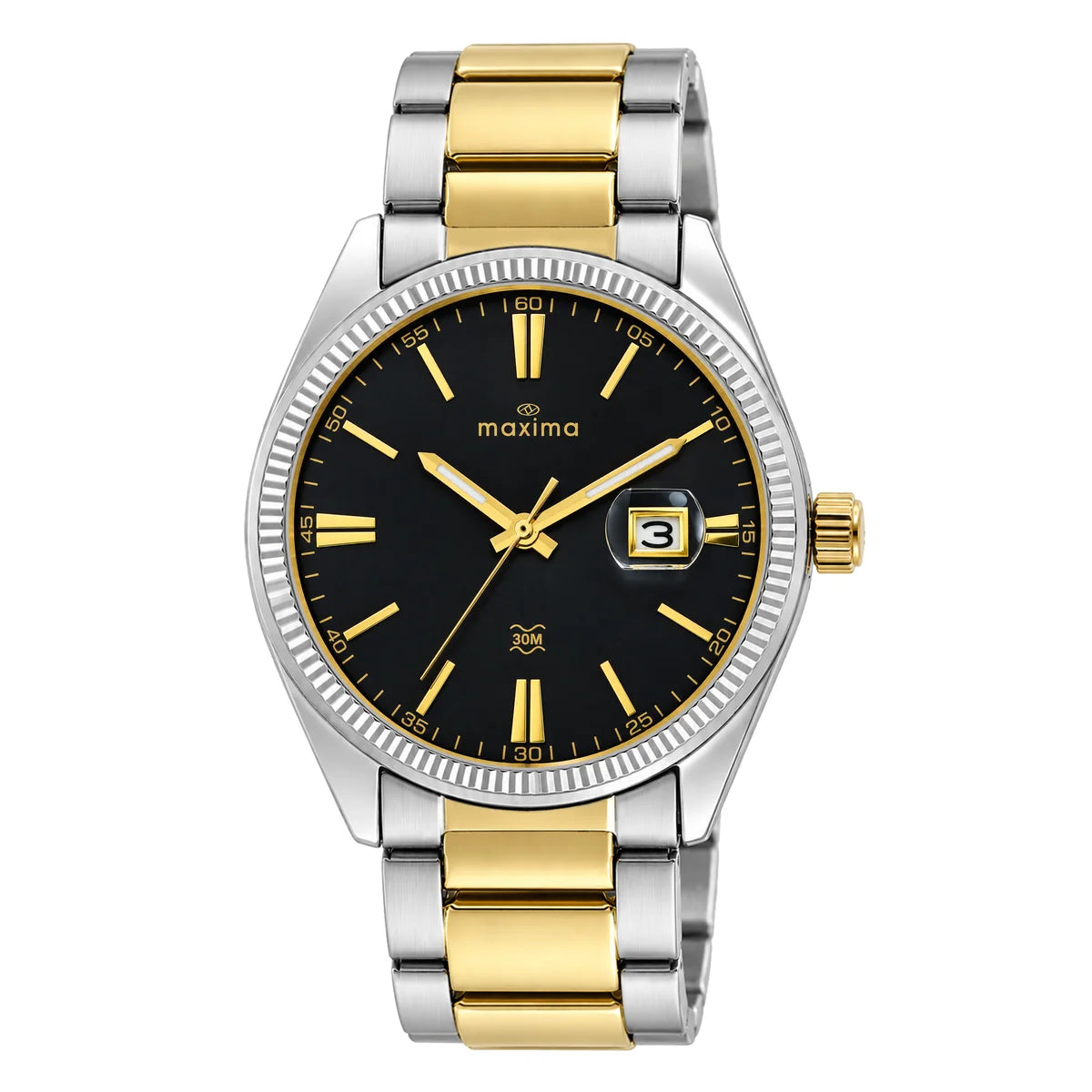 Maxima Apex Black Dial Two-Tone Stainless Steel Strap Kids' Watch 75292CMGT - view 1