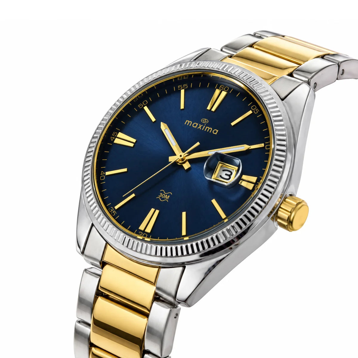 Maxima Apex Blue Dial Two-Tone Stainless Steel Strap Men's Watch 75293CMGT - view 1