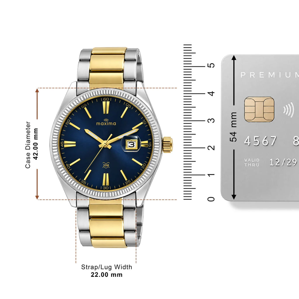 Maxima Apex Blue Dial Two-Tone Stainless Steel Strap Men's Watch 75293CMGT - view 3