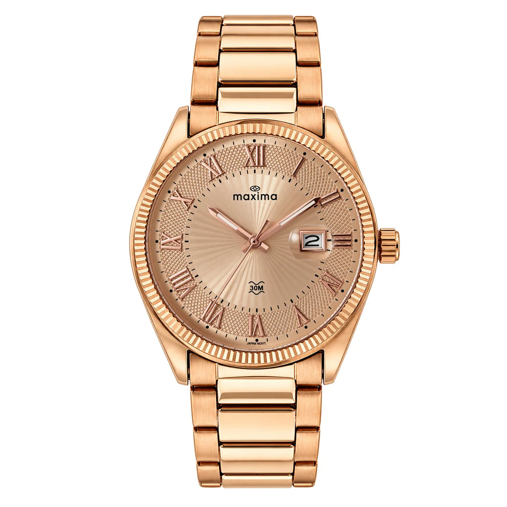 Maxima Apex Rose Gold Dial Stainless Steel Strap Men's Watch 75300CMGR - view 1