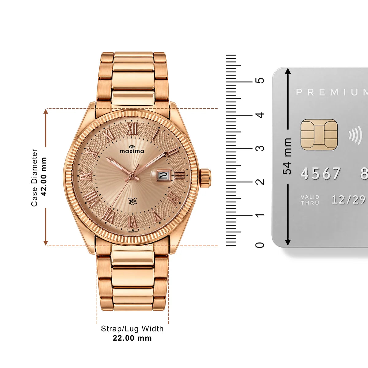 Maxima Apex Rose Gold Dial Stainless Steel Strap Men's Watch 75300CMGR - view 4
