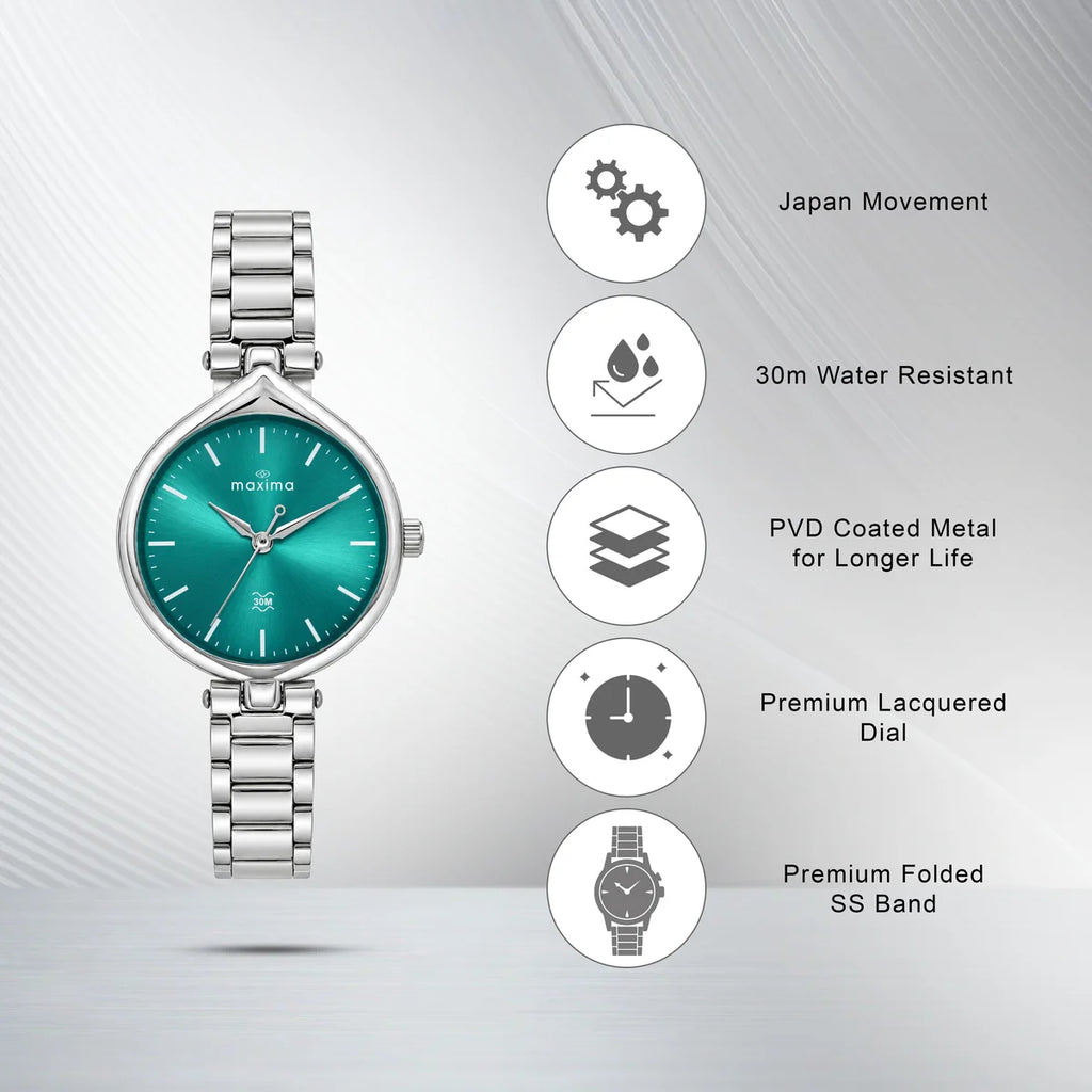 Maxima Attivo Tiffany Blue Dial Stainless Steel Strap Women's Watch 75982CMLI - view 3