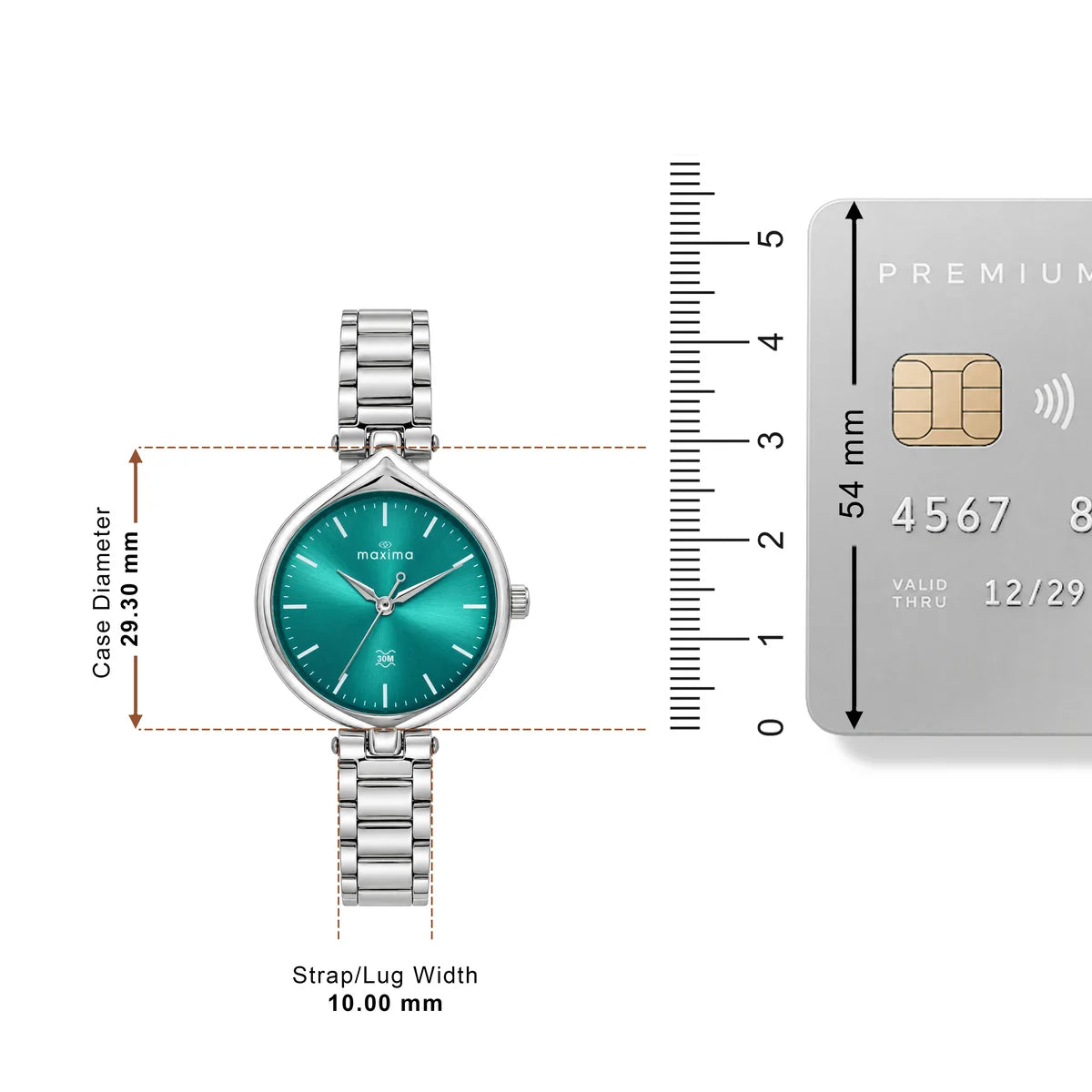 Maxima Attivo Tiffany Blue Dial Stainless Steel Strap Women's Watch 75982CMLI - view 4