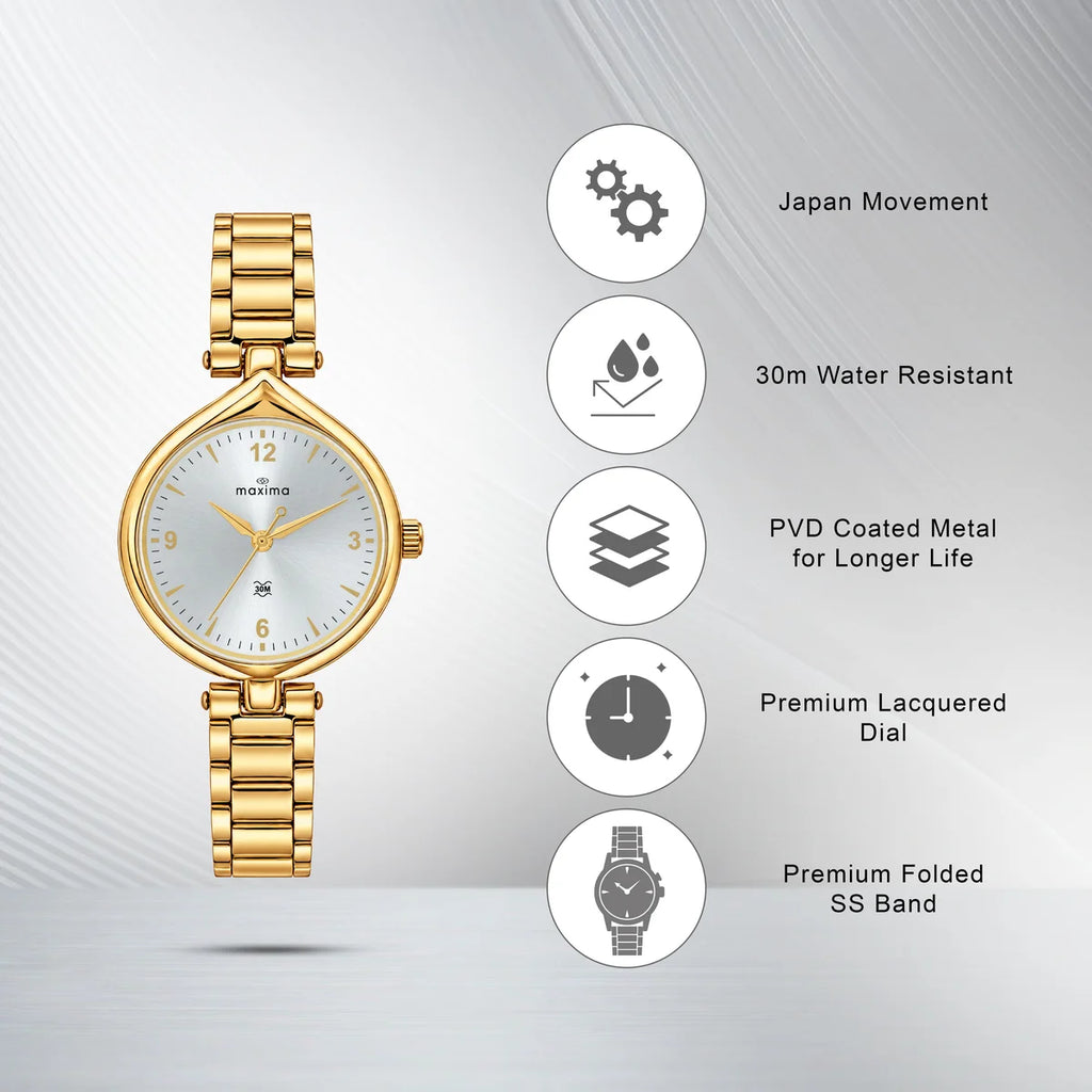 Maxima Kolar Silver Dial Stainless Steel Strap Women's Watch 75991CMLH - view 2