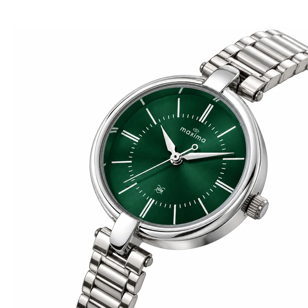 Maxima Attivo Green Dial Stainless Steel Strap Women's Watch 76003CMLI - view 2