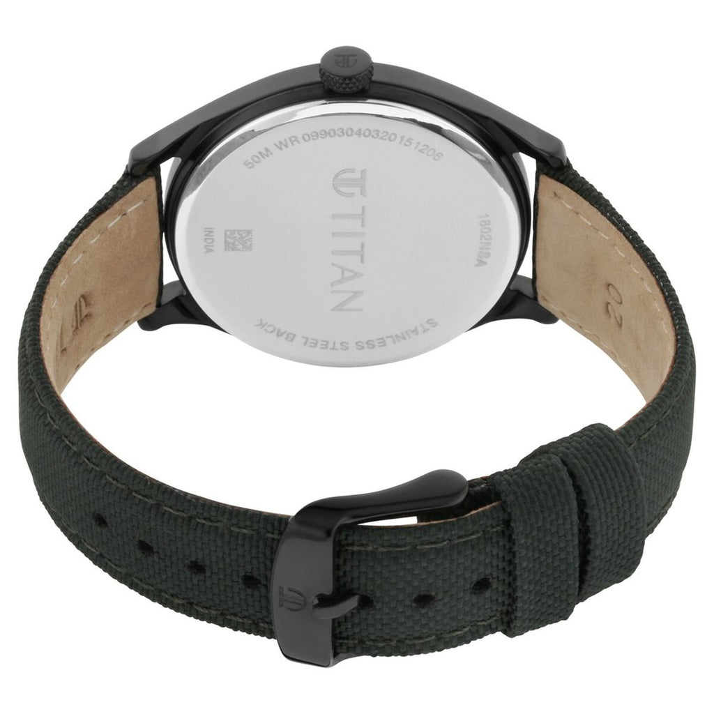 Titan Workwear Green Dial Green Leather Strap Men's Watch 1802NL02 - view 5