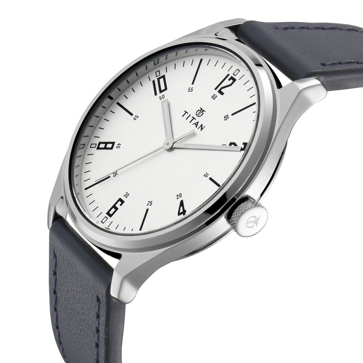 Titan Workwear Silver Dial Blue Leather Strap Men's Watch 1802SL02 - view 2