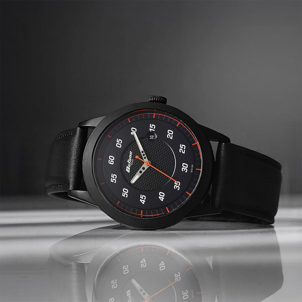 Titan Octane Black Dial Black Leather Strap Men's Watch 1806NL05 - view 1