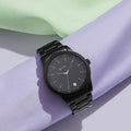 Titan Minimals Black Dial Black Metal Strap Men's Watch view 1