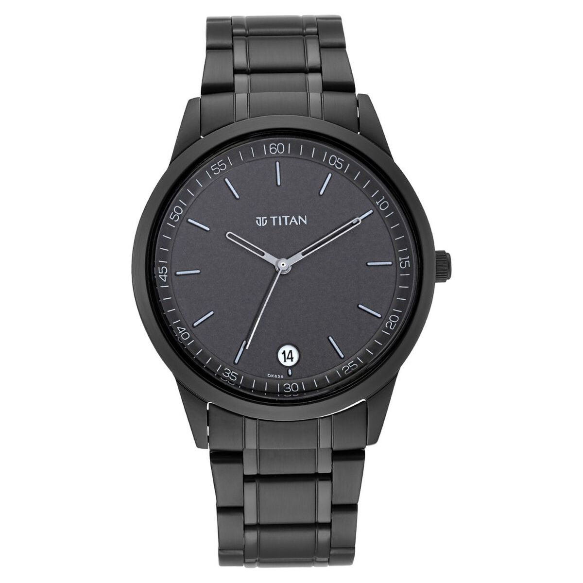 Titan Minimals Black Dial Black Metal Strap Men's Watch view 2
