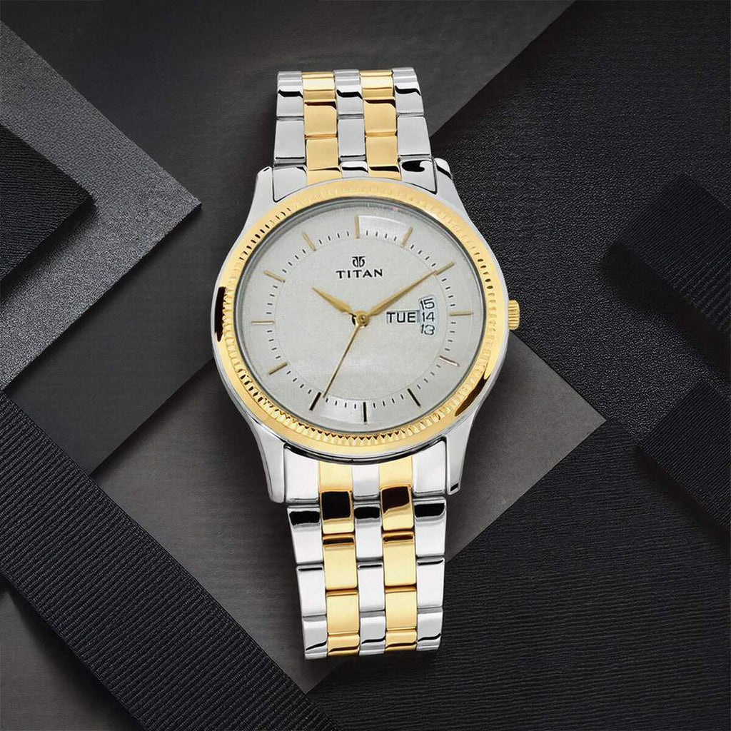 Titan Silver Dial Two-Tone Stainless Steel Strap Men's Watch 1824BM01 - view 1