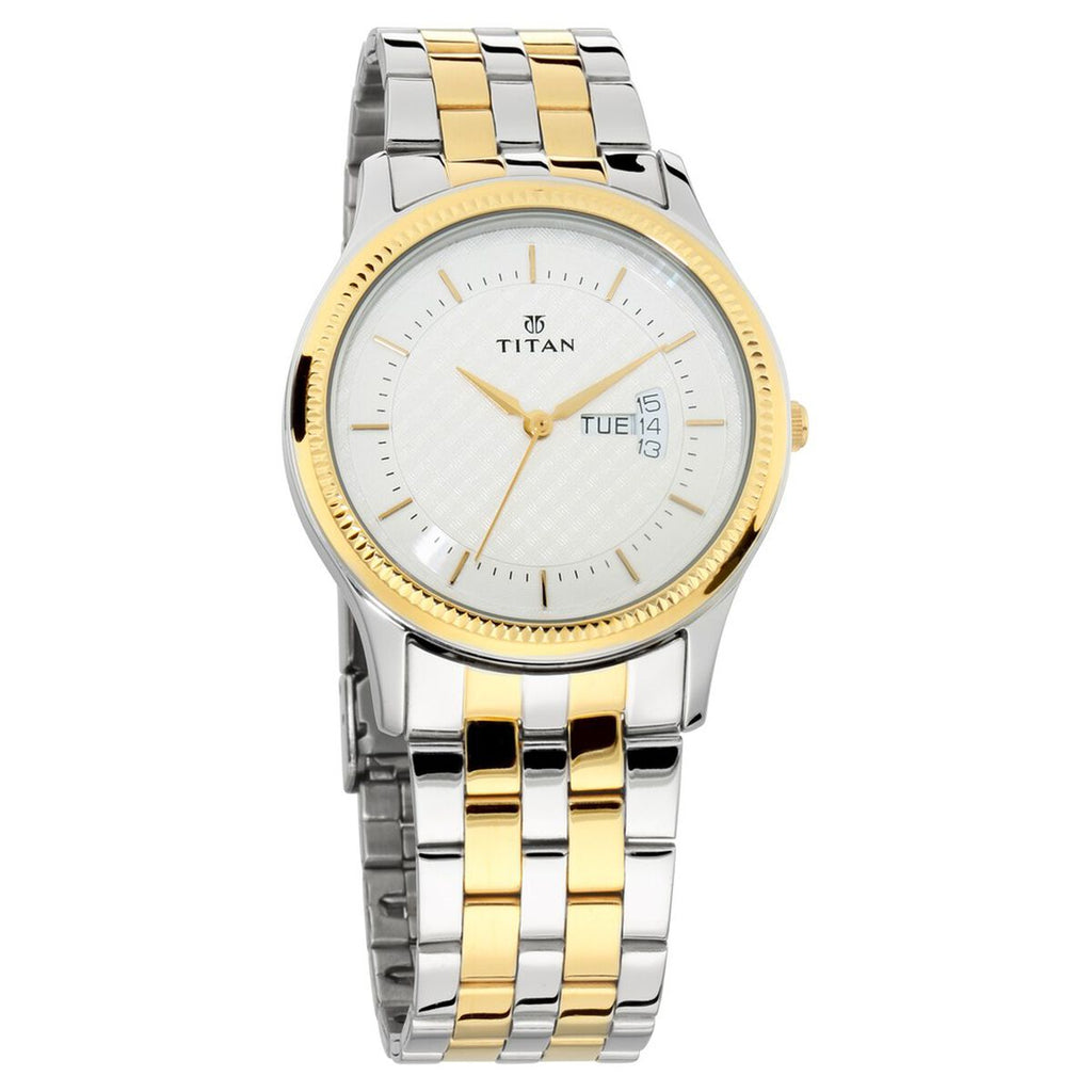 Titan Silver Dial Two-Tone Stainless Steel Strap Men's Watch 1824BM01 - view 2