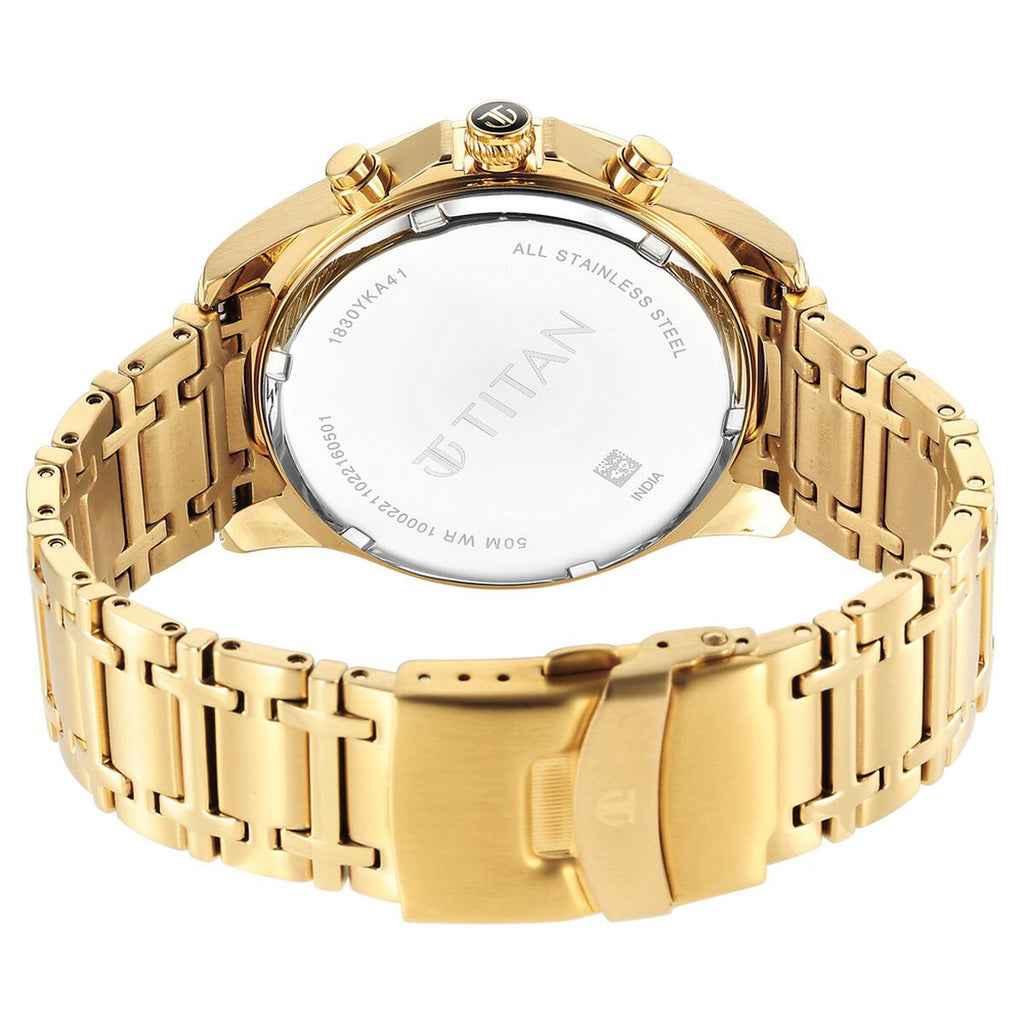 Titan Regalia Premium Green Dial Gold-Tone Stainless Steel Strap Men's Watch 1830YM02 - view 6