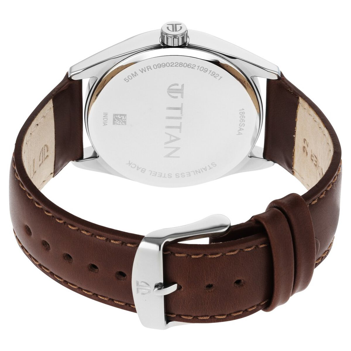 Titan Workwear Blue Dial Brown Leather Strap Men's Watch 1866SL01 - view 5