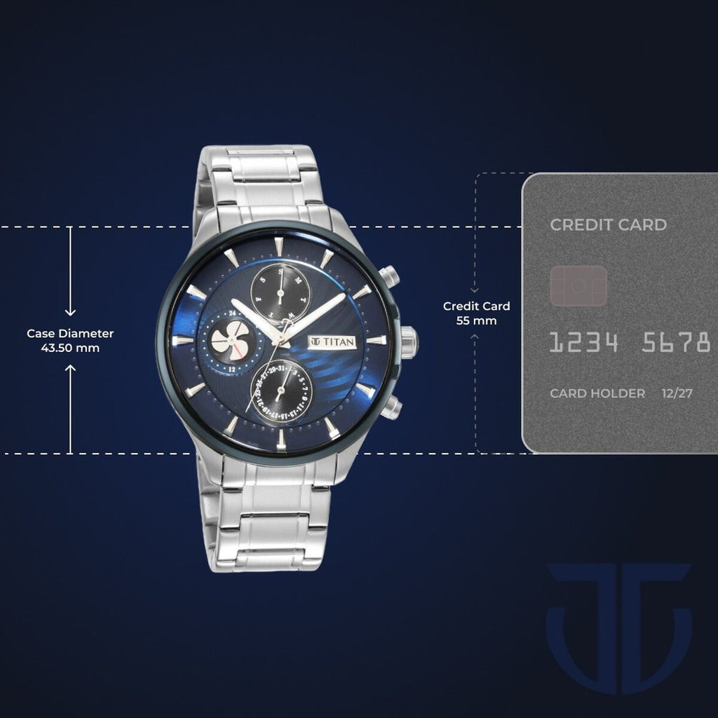Titan Maritime Blue Dial Silver Stainless Steel Strap Men's Watch 1873KM02 - view 3