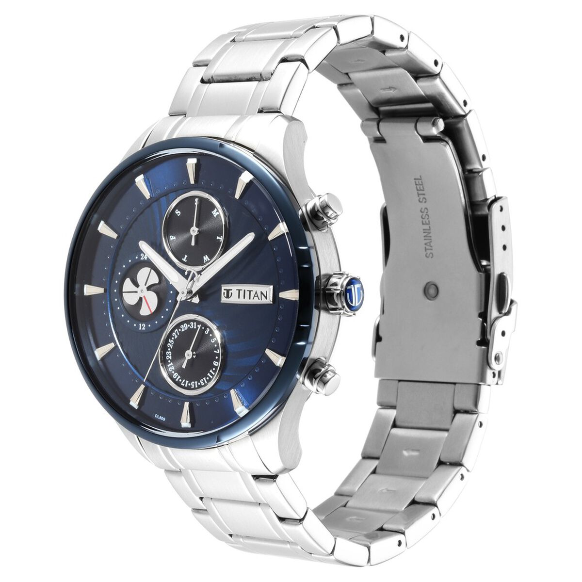 Titan Maritime Blue Dial Silver Stainless Steel Strap Men's Watch 1873KM02 - view 4