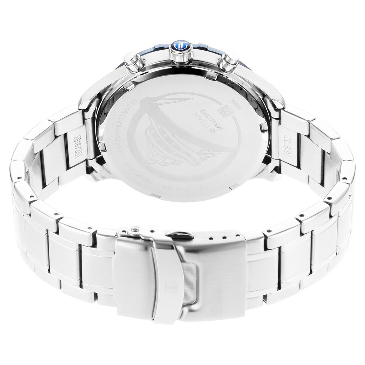 Titan Maritime Blue Dial Silver Stainless Steel Strap Men's Watch 1873KM02 - view 6