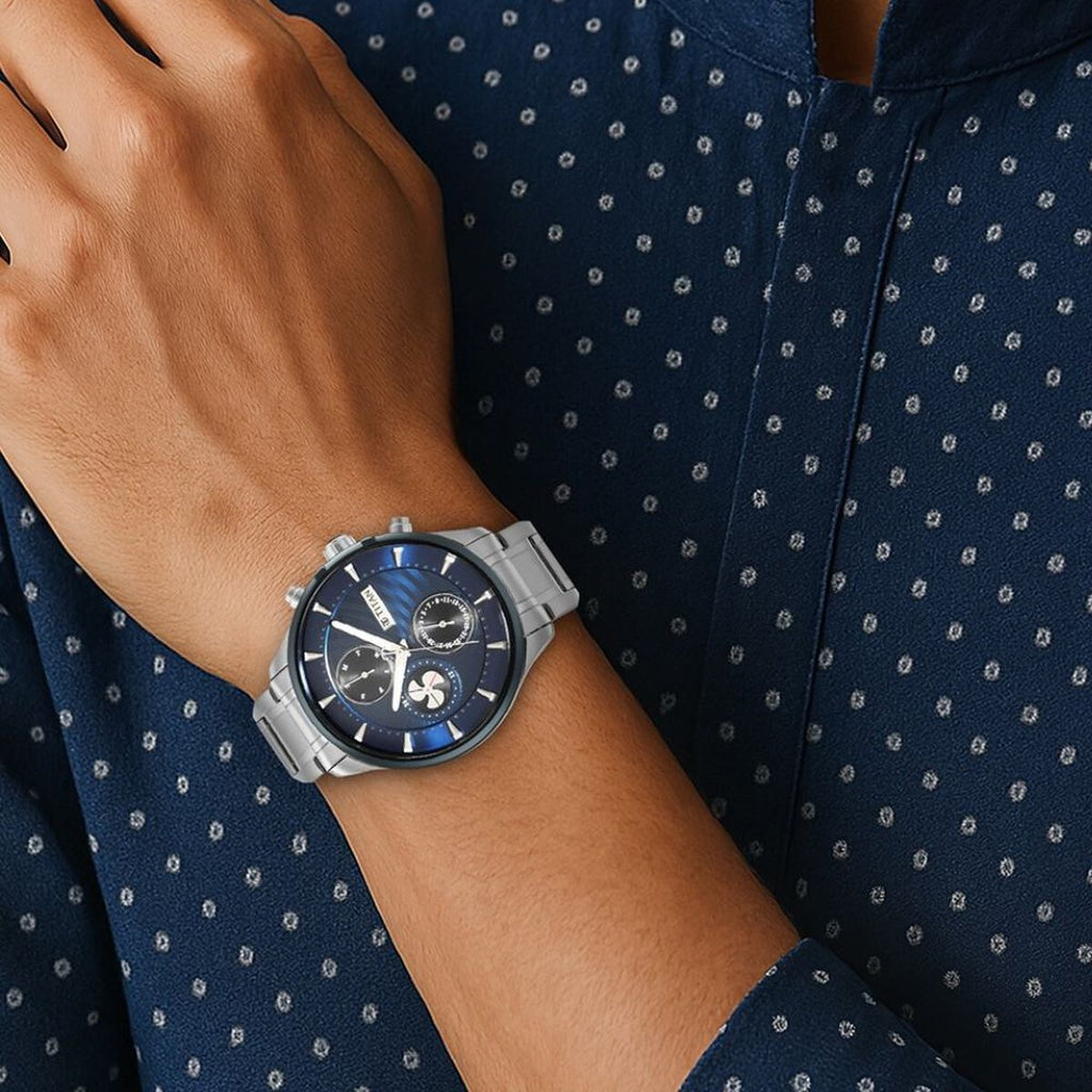 Titan Maritime Blue Dial Silver Stainless Steel Strap Men's Watch 1873KM02 - view 7