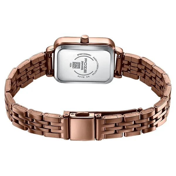 Sonata Poze Mother of Pearl Dial Brown Metal Strap Women's Watch SP80133QM01 - view 6