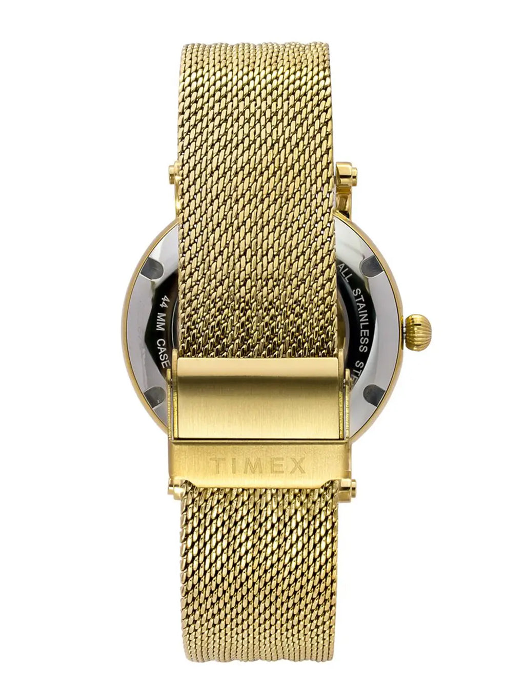 Timex White Skeleton Dial Gold-Tone Stainless Steel Bracelet Men's Automatic Watch - view 4