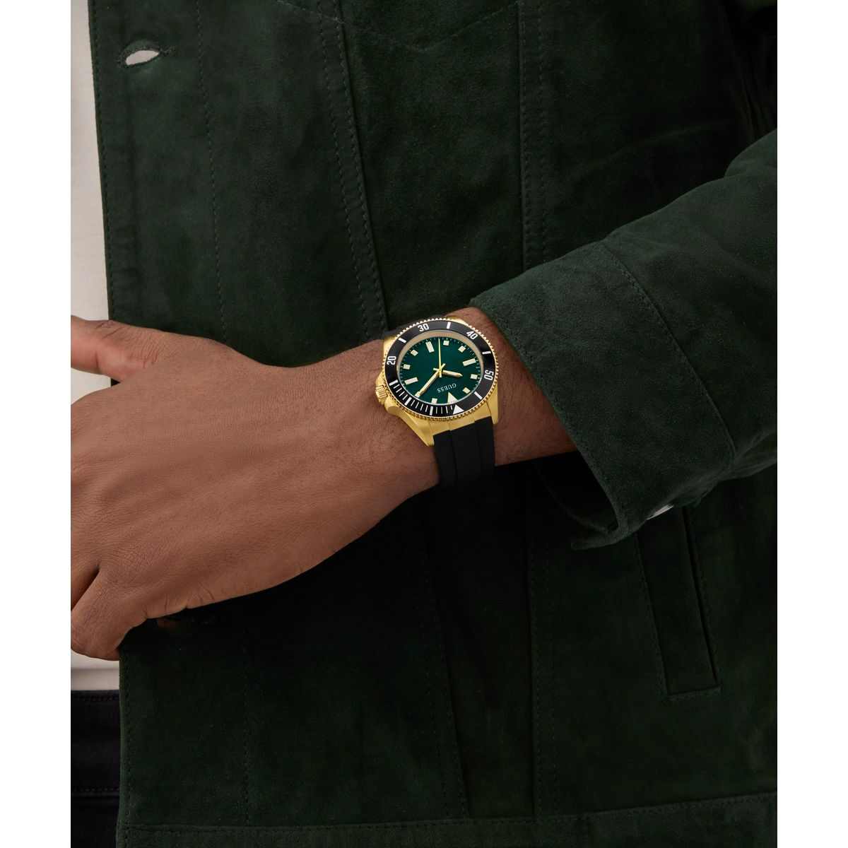 Guess Cliff Green Dial Black Strap Kids' Watch GW0969G2 - view 4