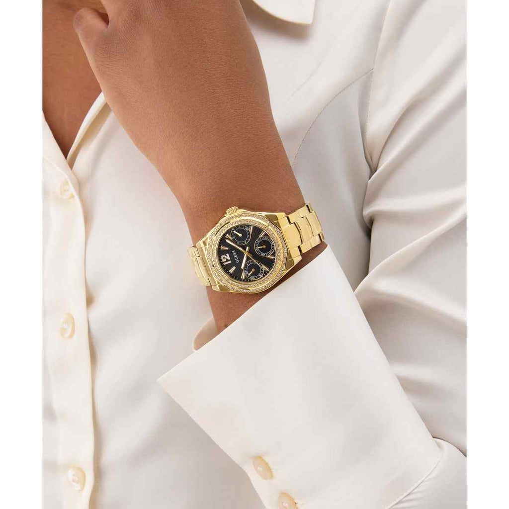 Guess Ritzy Black Dial Gold-Tone Stainless Steel Strap Women's Watch GW0685L4 - view 4