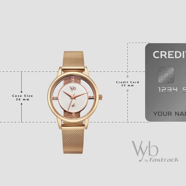 Fastrack Vyb Runway White Dial Rose Gold Steel Strap Women's Watch FV60090WM01 - view 3