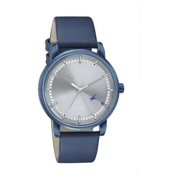 Fastrack Style Up Silver Dial Blue Leather Strap Men's Watch 3278QL01 - view 1