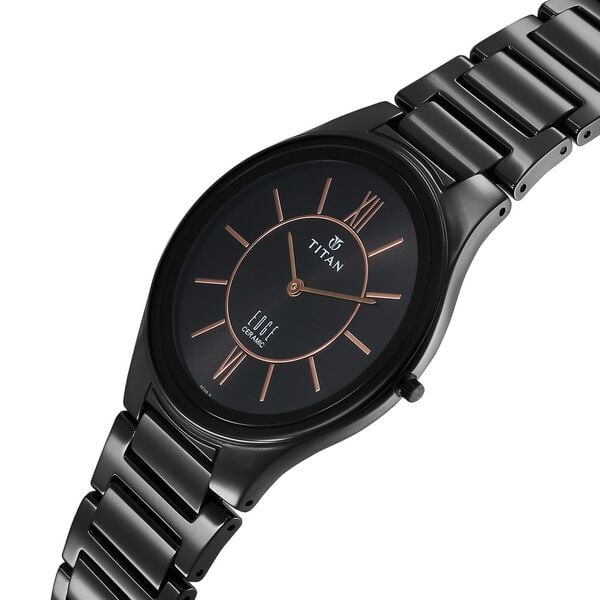 Titan Edge Ceramic Black Dial Black Ceramic Strap Men's Watch 1696NC01 - view 1
