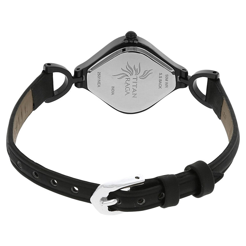 Titan Raga Black Dial Black Leather Strap Women's Watch 2531NL01 - view 4