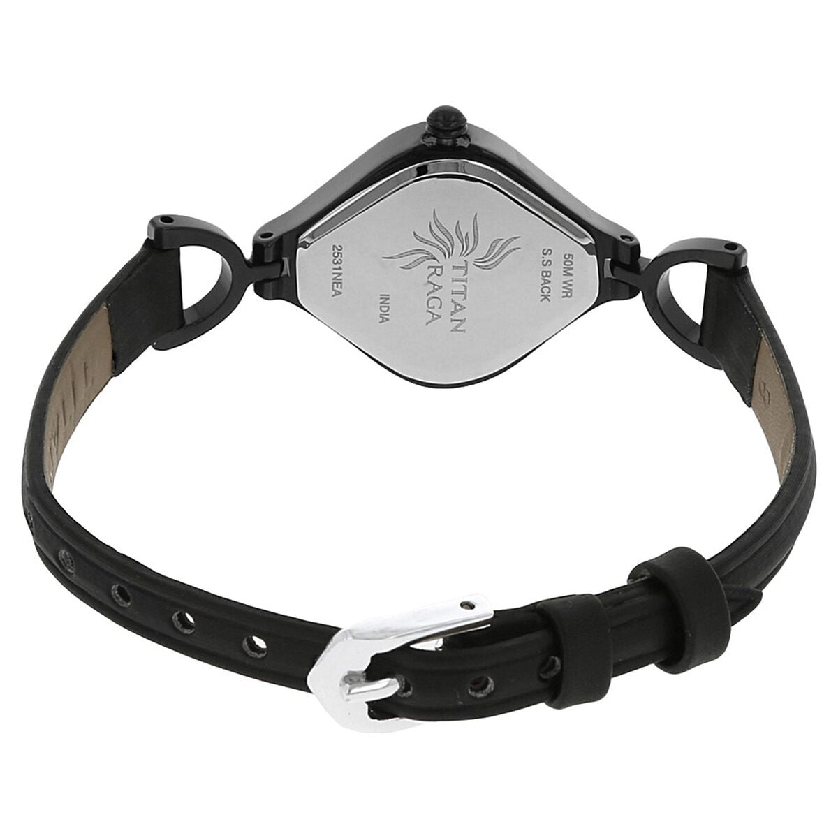 Titan Raga Black Dial Black Leather Strap Women's Watch 2531NL01 - view 4