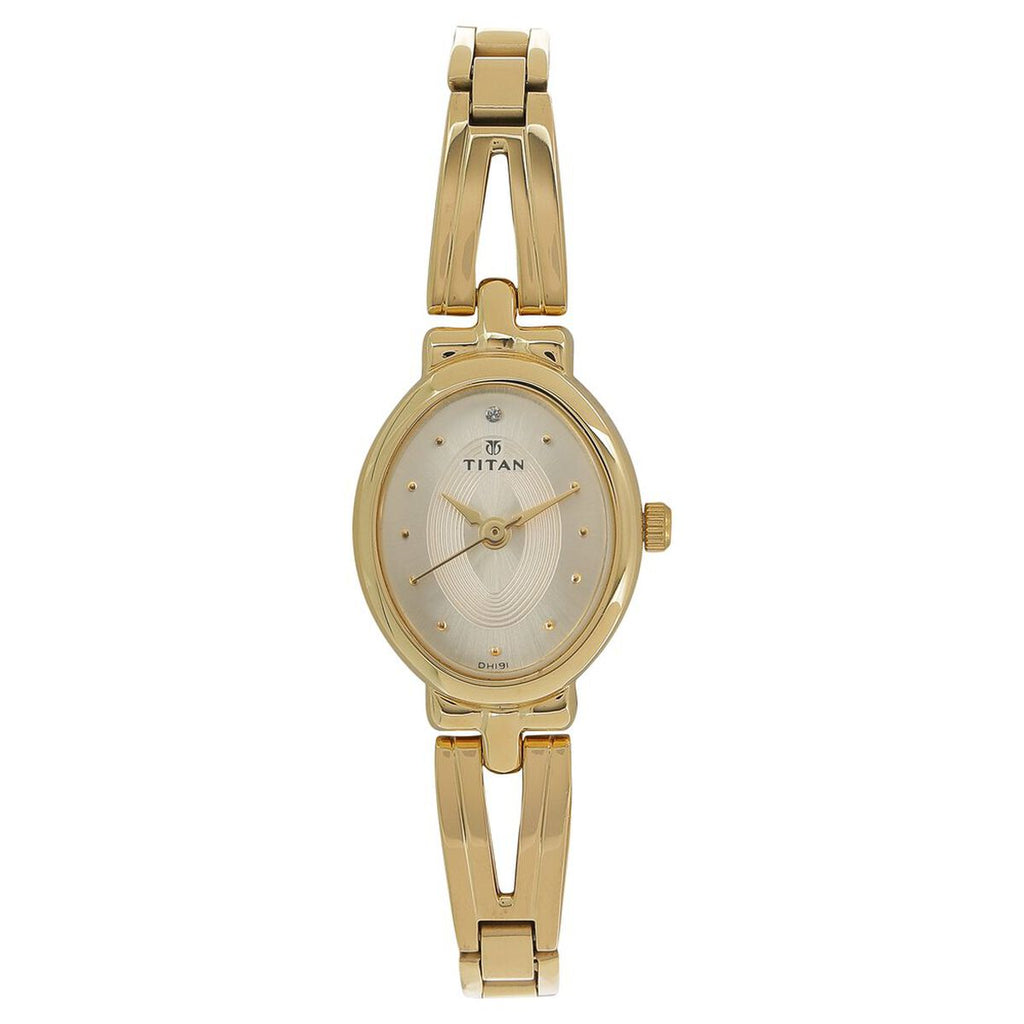 Titan Karishma Champagne Dial Golden Stainless Steel Strap Women's Watch 2594YM01 - view 1