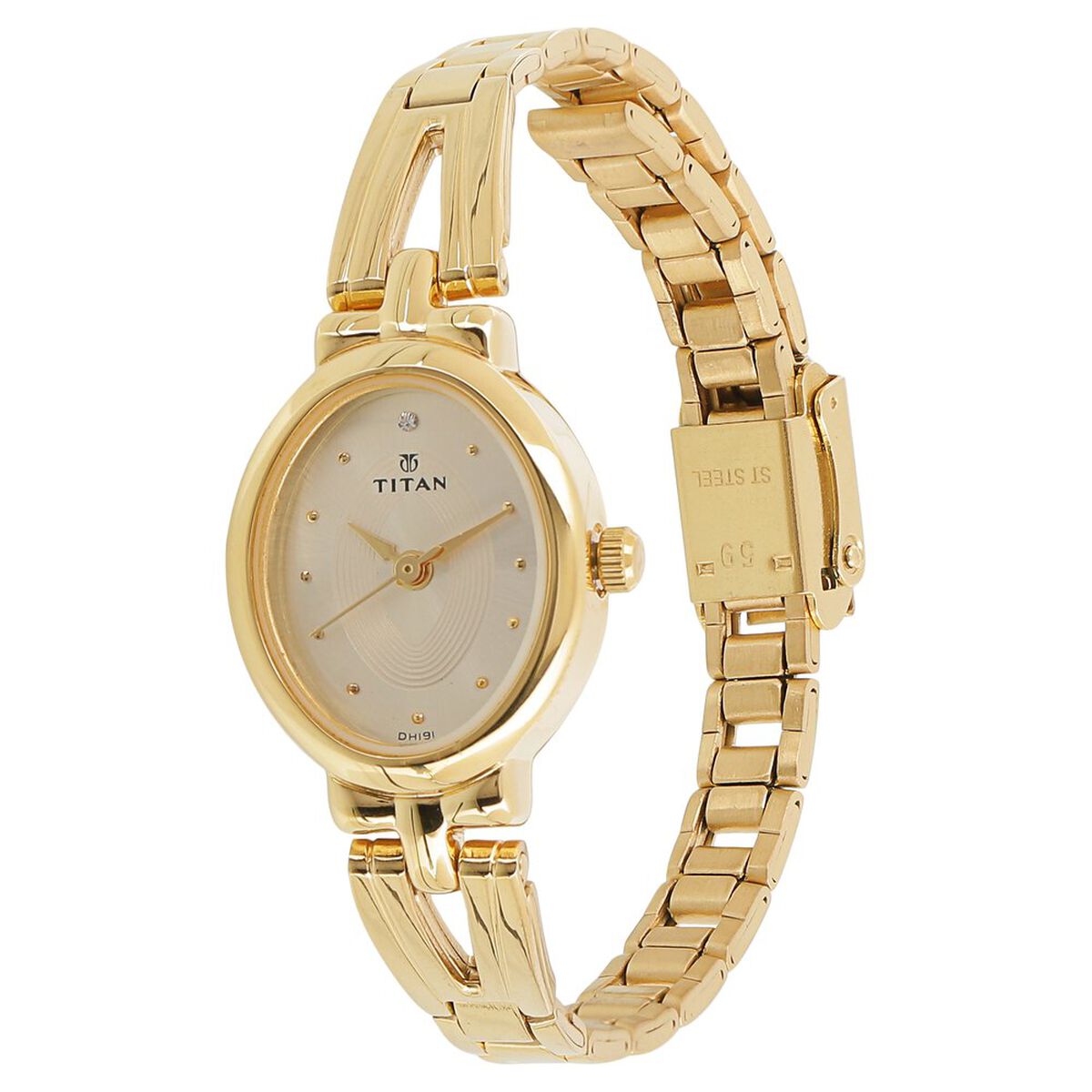 Titan Karishma Champagne Dial Golden Stainless Steel Strap Women's Watch 2594YM01 - view 2