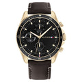 Tommy Hilfiger Multifunction Black Dial Black Leather Strap Men's Watch TH1791836 - view 1