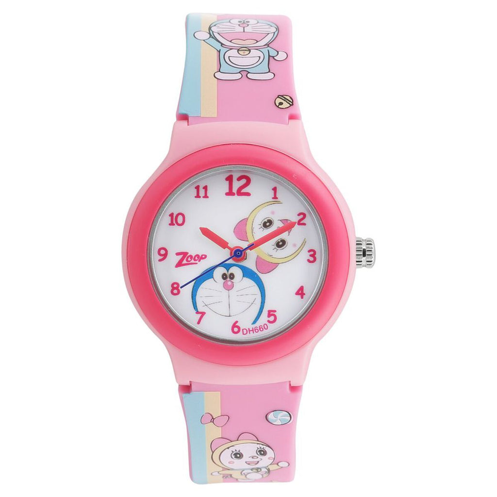 Zoop Doraemon White Dial Pink Strap Kids' Watch 26013PP03 - view 1
