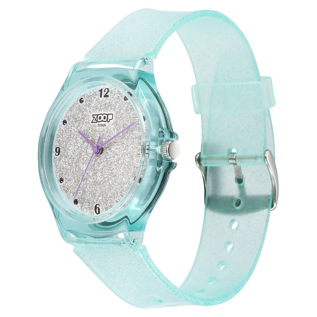 Zoop Glitter Grey Dial Green Strap Kids' Watch 26030PP02W - view 3