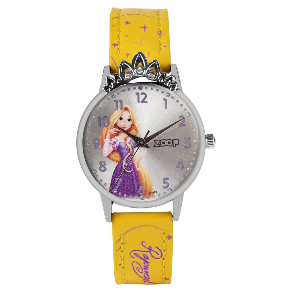 Zoop By Titan Disney Rapunzel Silver Dial Yellow PU Leather Strap Kids' Watch 26048SL01 - view 2