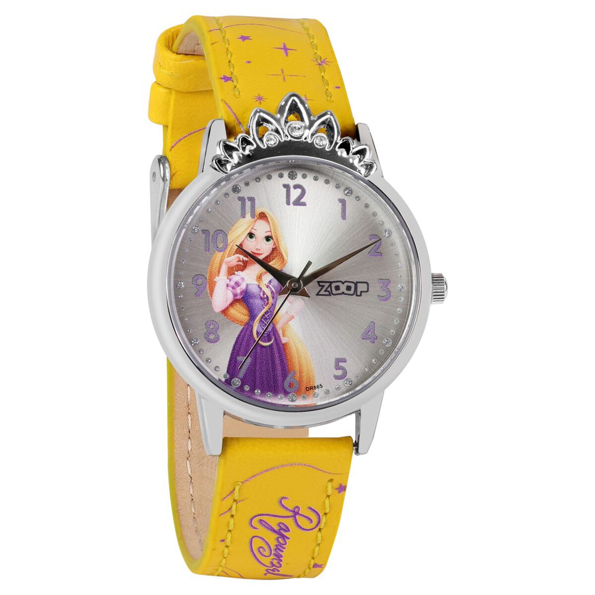 Zoop By Titan Disney Rapunzel Silver Dial Yellow PU Leather Strap Kids' Watch 26048SL01 - view 3