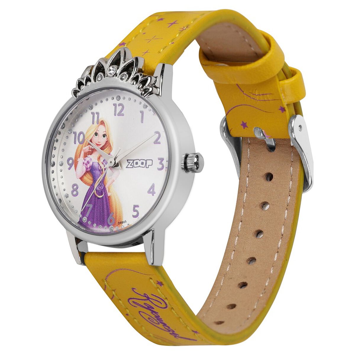 Zoop By Titan Disney Rapunzel Silver Dial Yellow PU Leather Strap Kids' Watch 26048SL01 - view 5