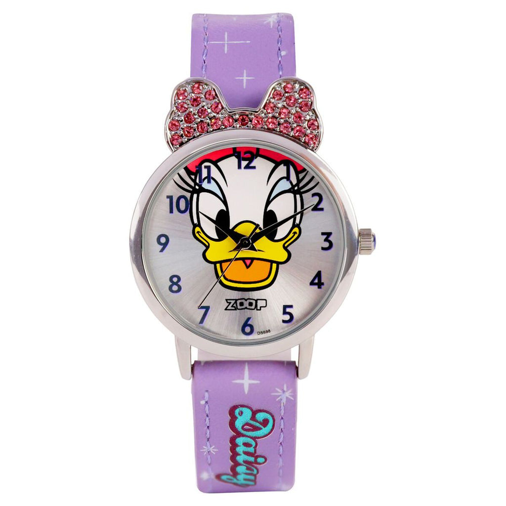 Zoop By Titan Disney Daisy Duck Silver Dial Purple PU Leather Strap Kids' Watch 26055SL01 - view 2