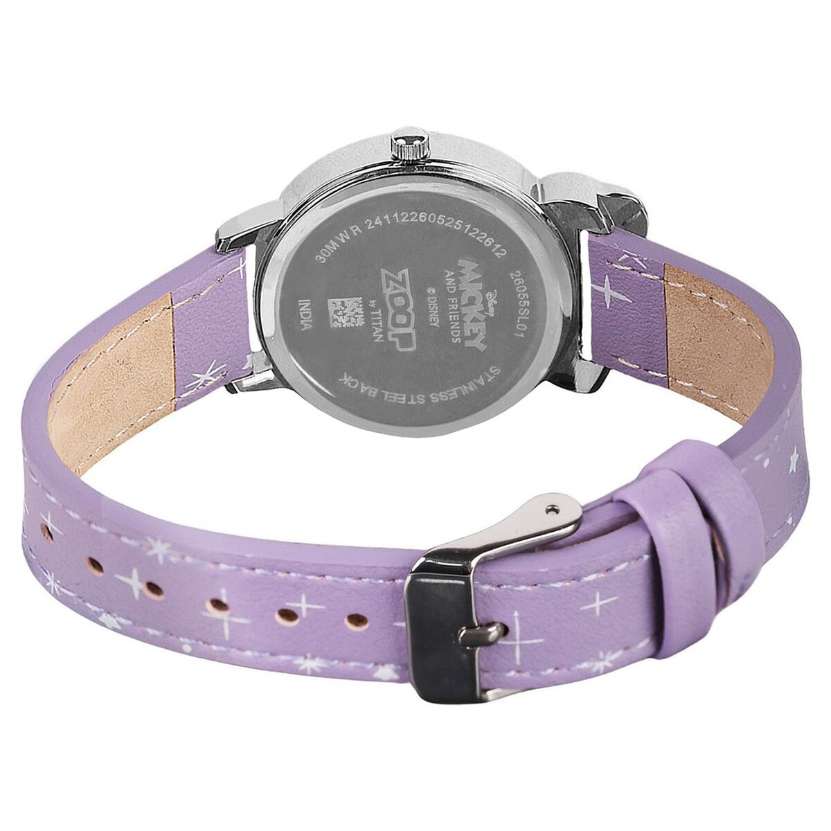 Zoop By Titan Disney Daisy Duck Silver Dial Purple PU Leather Strap Kids' Watch 26055SL01 - view 6