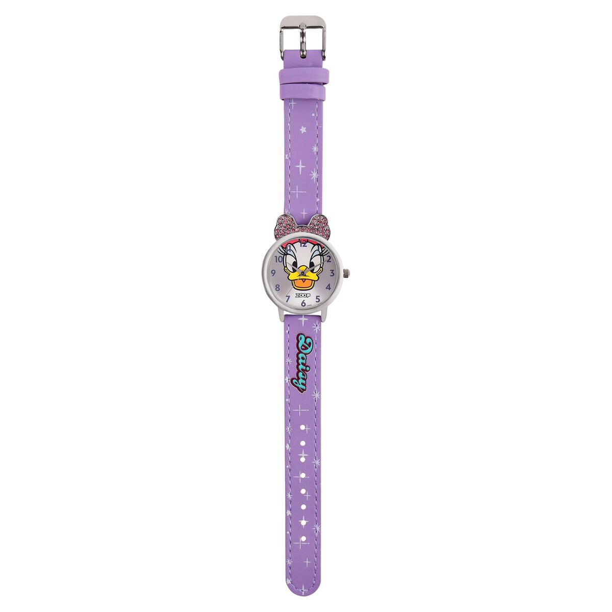 Zoop By Titan Disney Daisy Duck Silver Dial Purple PU Leather Strap Kids' Watch 26055SL01 - view 7