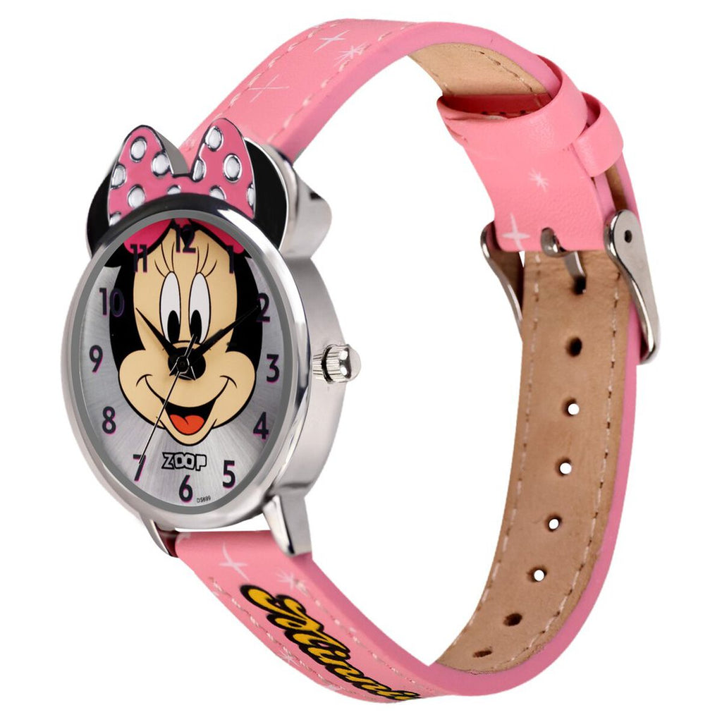 Zoop By Titan Disney Minnie Mouse Silver Dial Pink PU Leather Strap Kids' Watch 26056SL01 - view 5