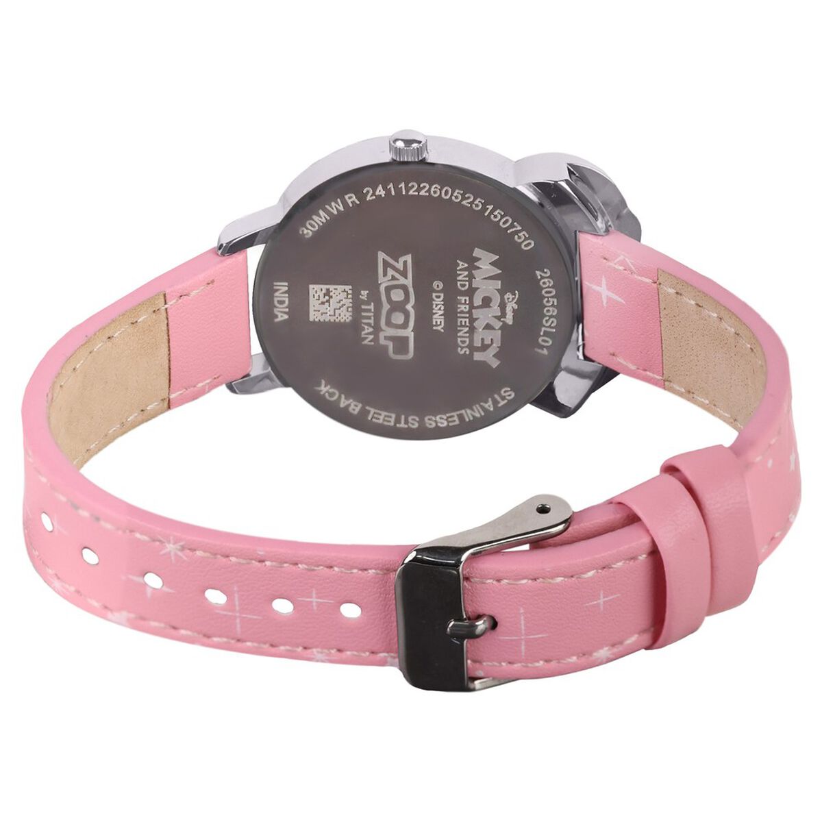Zoop By Titan Disney Minnie Mouse Silver Dial Pink PU Leather Strap Kids' Watch 26056SL01 - view 6