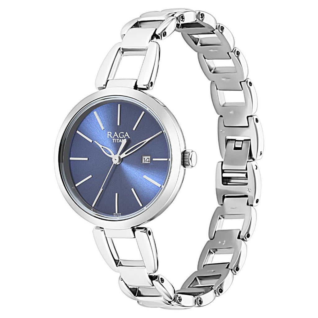 Titan Raga Viva Blue Dial Silver Metal Strap Women's Watch 2642SM02 - view 3